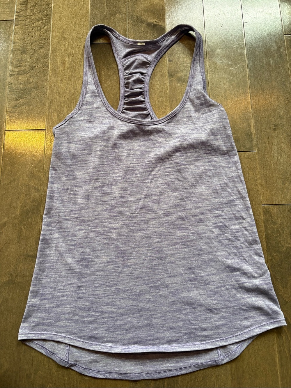 LULULEMON Purple Heather Racerback Tank Top Size 6 Ruched Back Athletic